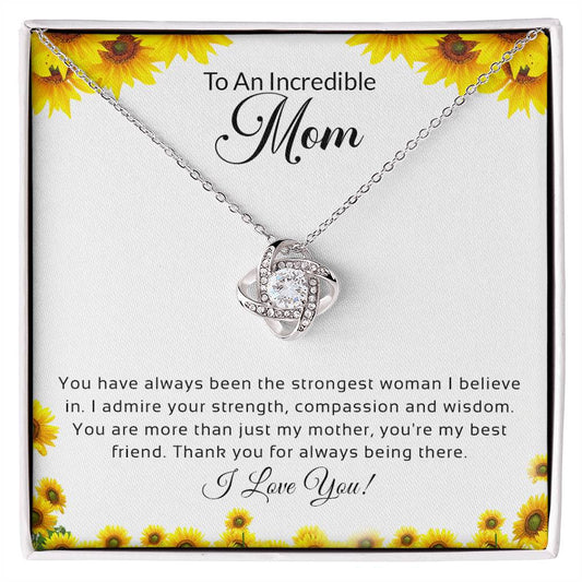 To An Incredible Mom | I Love You - Love Knot Necklace